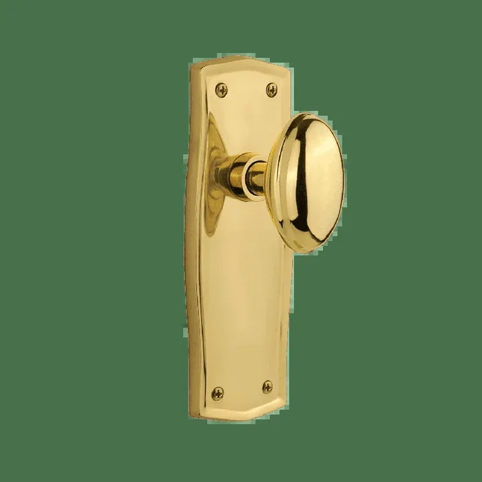 Prairie Long Plate with Homestead Knob – Unlacquered Brass by Nostalgic