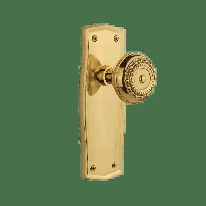 Prairie Long Plate with Meadows Knob – Unlacquered Brass Passage Door Hardware
