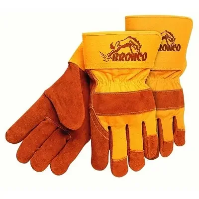 Premium Side Split Cow Gloves, Large, Select A Side Leather, Rust/Orange