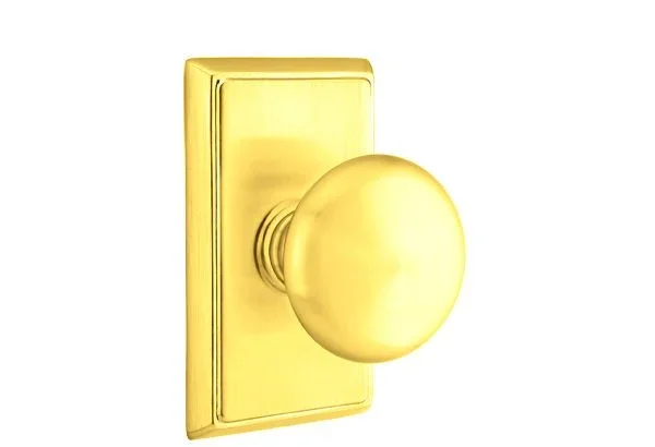 Providence Knob 2-3/8″ Backset Privacy with Rectangular Rose – Polished Brass Finish