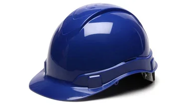 Pyramex Ridgeline Cap Style Hard Hat Blue 4 Pt Ratchet Suspension