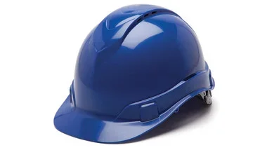 Pyramex Ridgeline Cap Style Hard Hat Blue – Vented 4 Pt Ratchet Suspension