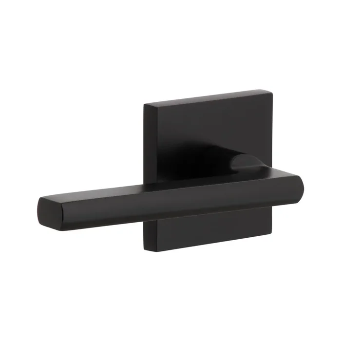Quadrato Rosette with Milano Lever in Satin Black – Double Dummy Door Hardware