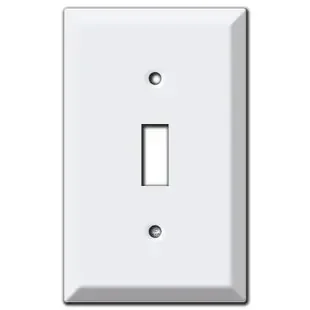Raised 1 Toggle Switch Plate – White