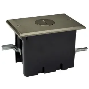 Recessed Floor Box Single Electrical Receptacle – Nickel Cover