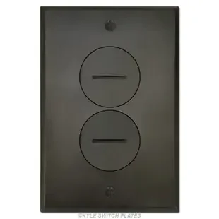 Recessed Floor Outlet Cover – Duplex Dark Bronze Plated Brass