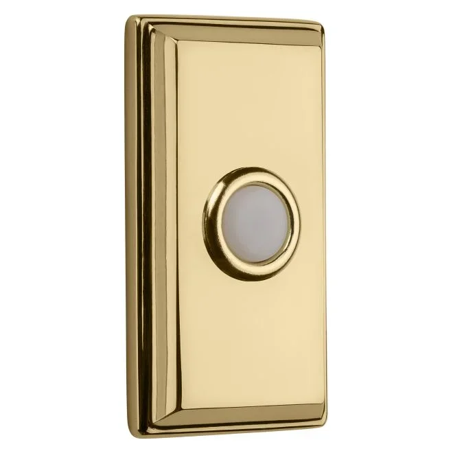 Rectangular Bell Button Lifetime Brass Finish by Baldwin Estate