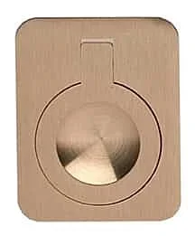 Rectangular Drop Ring Style 2-3/8 Inch (60mm) Overall Length Lacquered Satin Brass Cup Pull