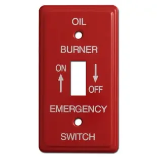 Red Emergency Single Toggle Oil Burner Utility Box Switch Plates 005