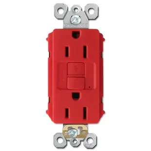 Red GFCI Electrical Outlet 15A