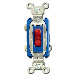 Red Pilot Light Toggle Switch – Lighted When ON P&S PS15AC1-RPL
