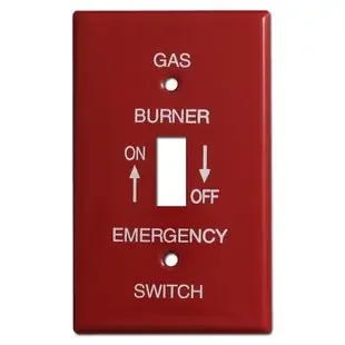 Red Single Toggle Emergency Gas Burner Switch Plate Covers 020