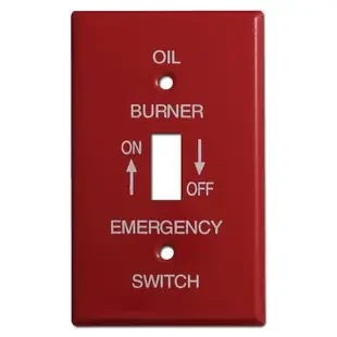Red Single Toggle Emergency Oil Burner Switch Plate Covers 001