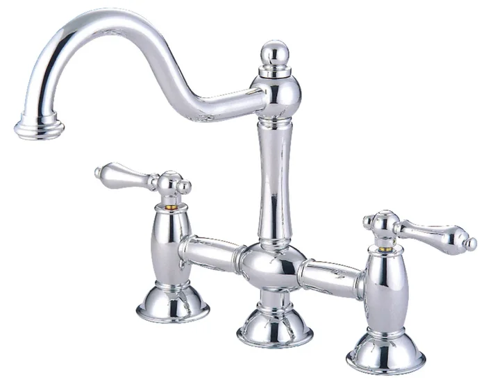 Restoration Bridge Kitchen Faucet, Polished Chrome – Kingston Brass