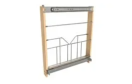 Rev-A-Shelf 3″ (76mm) Tray Holder Base Cabinet Sidekick Pullout Accessory with Full-Extension Ball-Bearing Slides