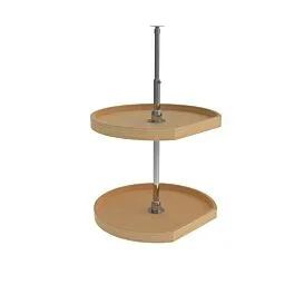 Rev-A-Shelf Wood D-Shape Lazy Susans 2-Shelf, 20 X 20 X 26 to 32 in