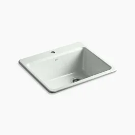 Riverby 25″ top-mount single-bowl kitchen sink in Sea Salt