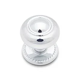 RK International Large Rope Knob with Detachable Back Plate 1-1/2″ (38.5mm) Diameter in Polished Chrome