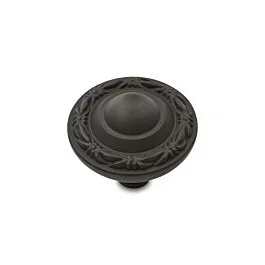RK International Small Deco‐Leaf Edge Round Knob 1-1/4″ (32mm) Diameter in Oil-Rubbed Bronze