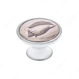 Rok Hardware 1-15/32″ (37.5mm) Diameter Marine Conical Shell Round Metal and Plastic Knob