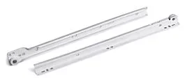 Rok Hardware 14″ 3/4 Extension Self Closing Euro Roller Slide, 55 lbs Capacity, White Epoxy Coated Finish