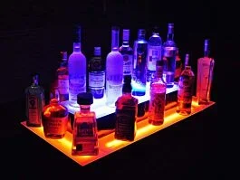 Rok Hardware 36″ (914mm) Two Tier Double-Width Bar-Top LED Island Bottle Display