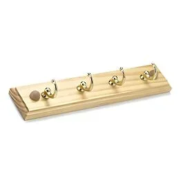 Rok Utility Key Hook 1-25/32″ (45.5mm) in Brass and Maple, ROKH5346BMPL