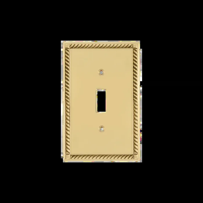 Rope Switch Plate with Single Toggle – Unlacquered Brass by Nostalgic