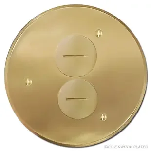 Round Duplex Electrical Floor Box Cover – Brass