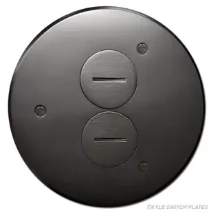 Round In-Floor Duplex Outlet Box Cover – Dark Bronze