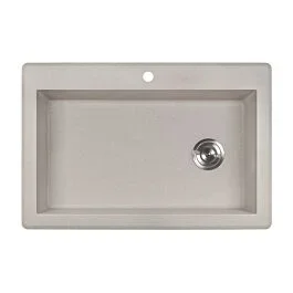 Ruvati 33 x 22 inch epiGranite Drop-in Topmount Granite Composite Single Bowl Kitchen Sink, Caribbean Sand