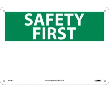 Safety First – (Heading Only) – 10X14 – Rigid Plastic – SF1RB