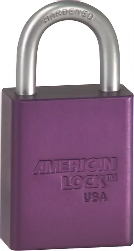 Safety Padlock 1in Shackle Purple, Keyed Alike – American Lock