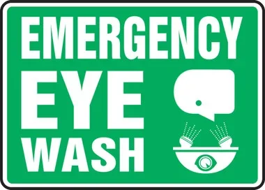 Safety Sign: Emergency Eye Wash 10″ x 14″ Accu-Shield 1/Each – MFSD548XP