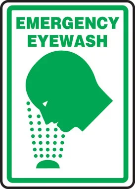 Safety Sign: Emergency Eyewash (Graphic) 10″ x 7″ Adhesive Vinyl – MFSD424VS