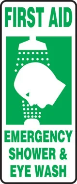 Safety Sign: First Aid – Emergency Shower & Eye Wash English 17″ x 7″ Aluma-Lite 1/Each – MFSD996XL