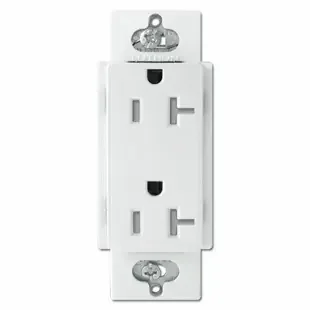 Satin 20A Decor Outlet Receptacle TR – Snow White Lutron Claro