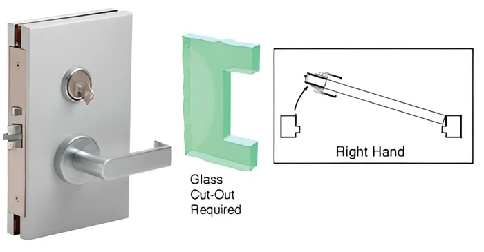 Satin Anodized 6″ x 10″ RH Center Lock With Deadlatch – Storeroom Function by C.R. Laurence