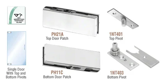 Satin Anodized European Patch Door Kit – Without Lock by C.R. Laurence