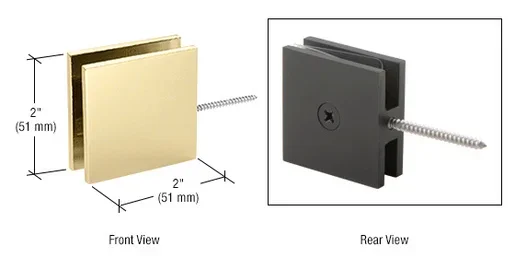 Satin Brass Square Wall Mount Movable Transom Clamp – C.R. Laurence