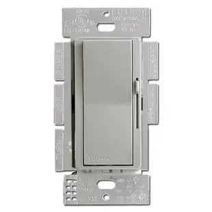 Satin Mist Gray Rocker Dimmer Switch – CFL LED Incandescent Lutron