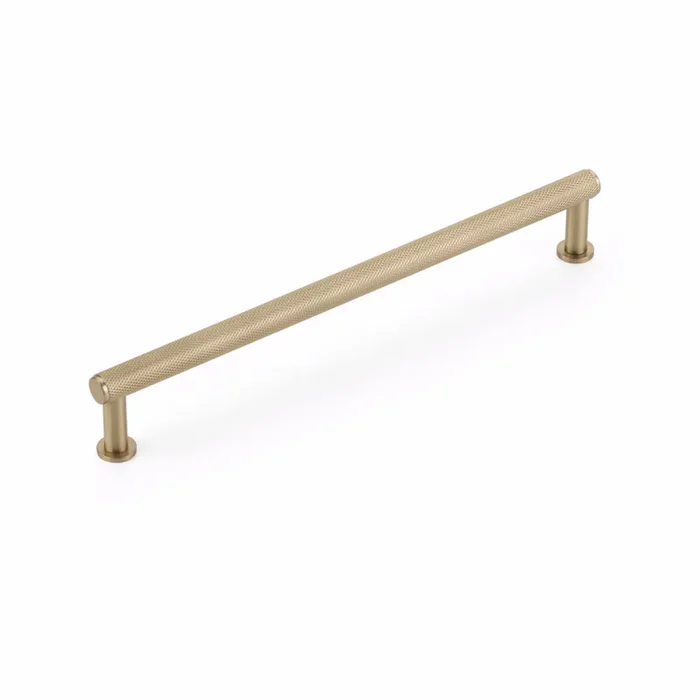 Schaub 8″ Center to Center Pub House Knurled Cabinet Pull – Satin Brass Finish
