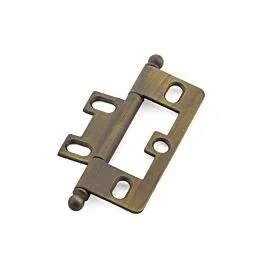 Schaub Ball Tip Non-Mortise, Antique Light Brass 3″ (76mm) Length, Cabinet Hinge