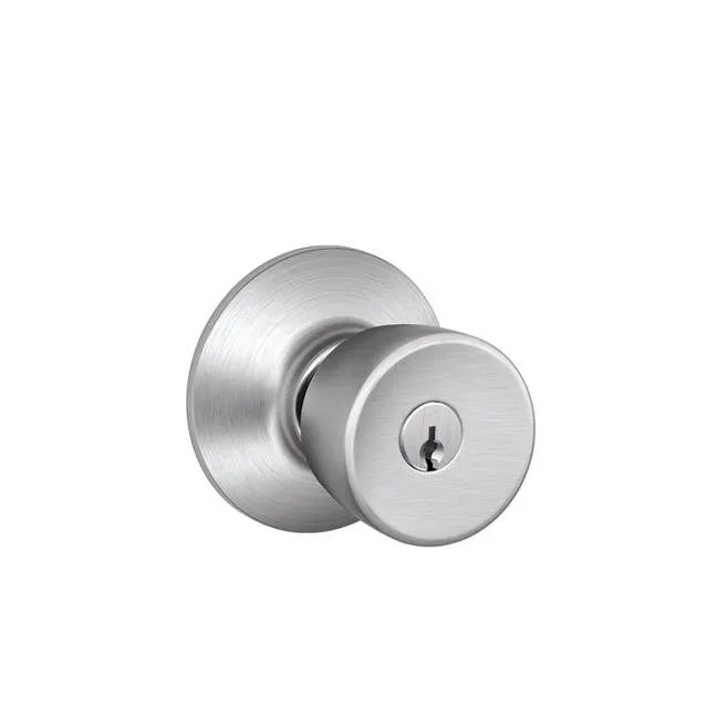 Schlage Bell Knob Combo Pack with 12334 Latch – Satin Chrome Finish