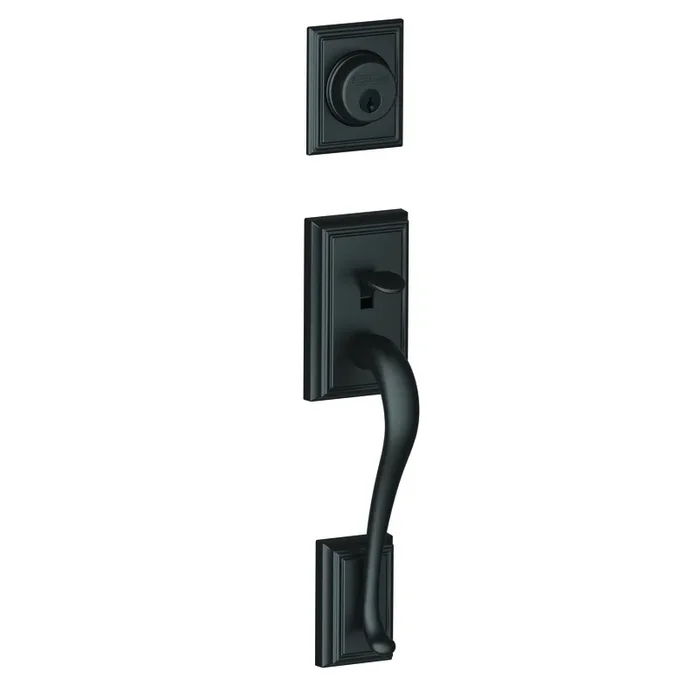 Schlage Custom Addison Exterior Active Handleset – Matte Black Finish