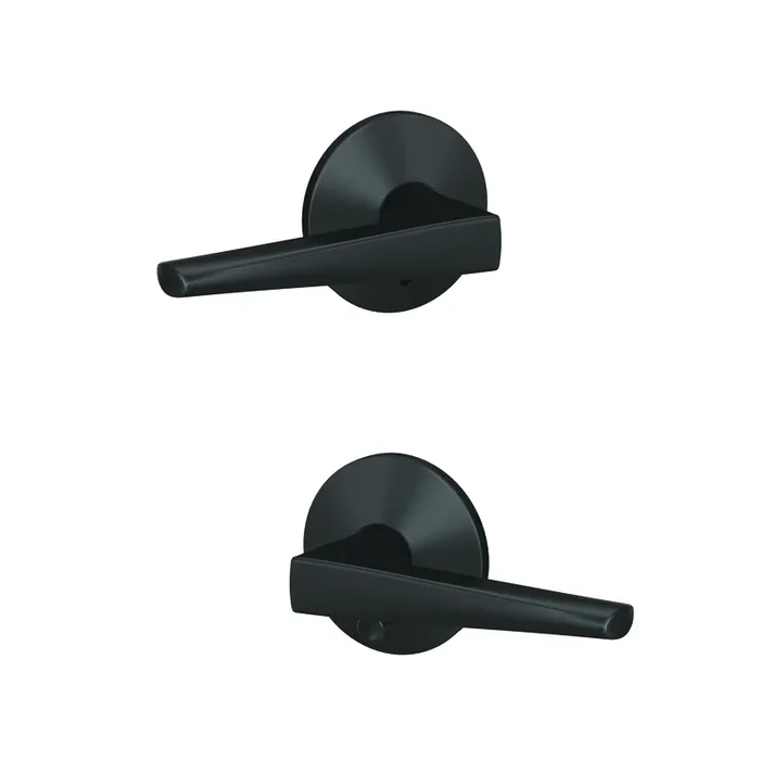 Schlage Custom Eller Lever with Kinsler Rose – Matte Black Finish