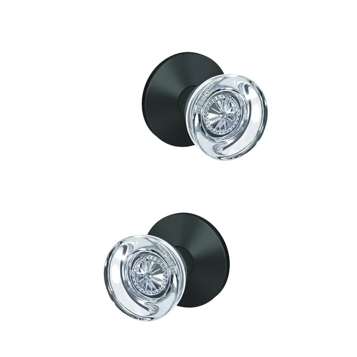 Schlage Custom Hobson Knob with Kinsler Rose – Matte Black Finish