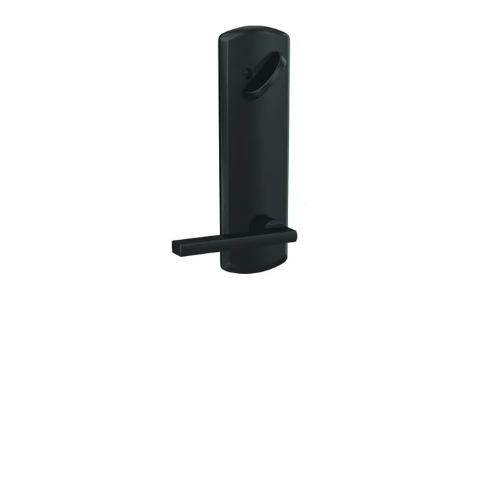 Schlage Custom Latitude Lever with Greenwich Escutcheon – Matte Black Finish