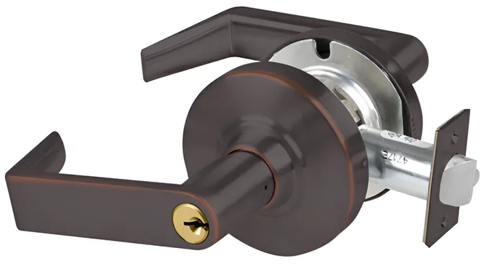 Schlage Grade 1 Storeroom Cylindrical Lock – Rhodes Lever Aged Bronze