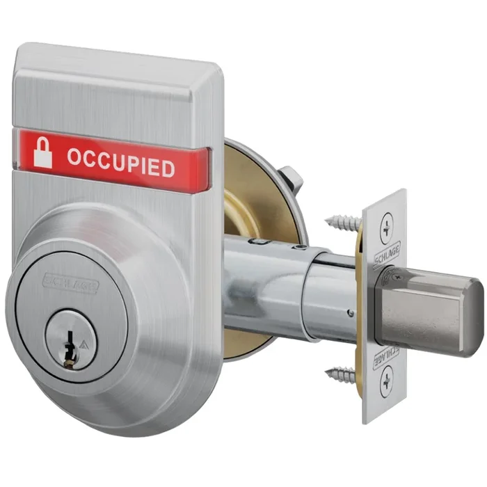 Schlage Indicator Deadbolt Single Cylinder – Satin Chrome Finish